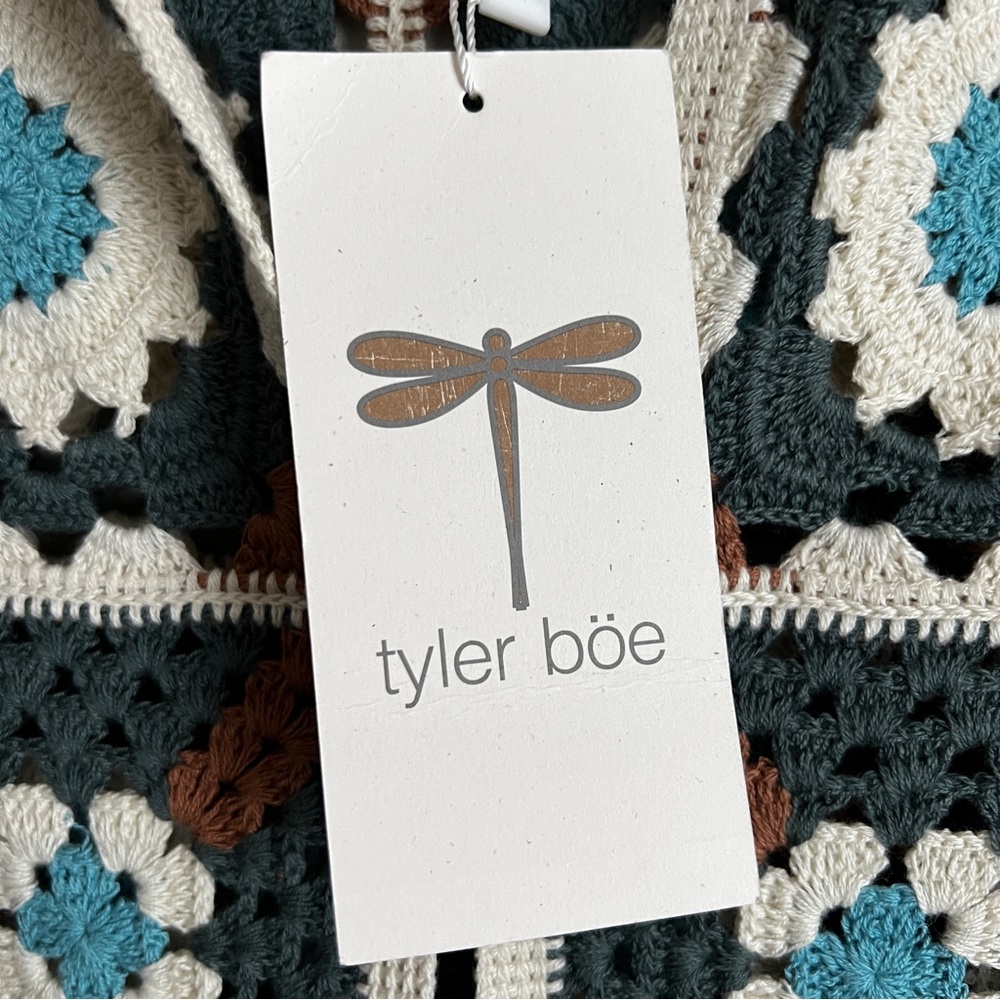 Tyler Böe Crocheted Mid Length Cardigan Sweater Granny Square Crochet S … - Picture 15 of 16